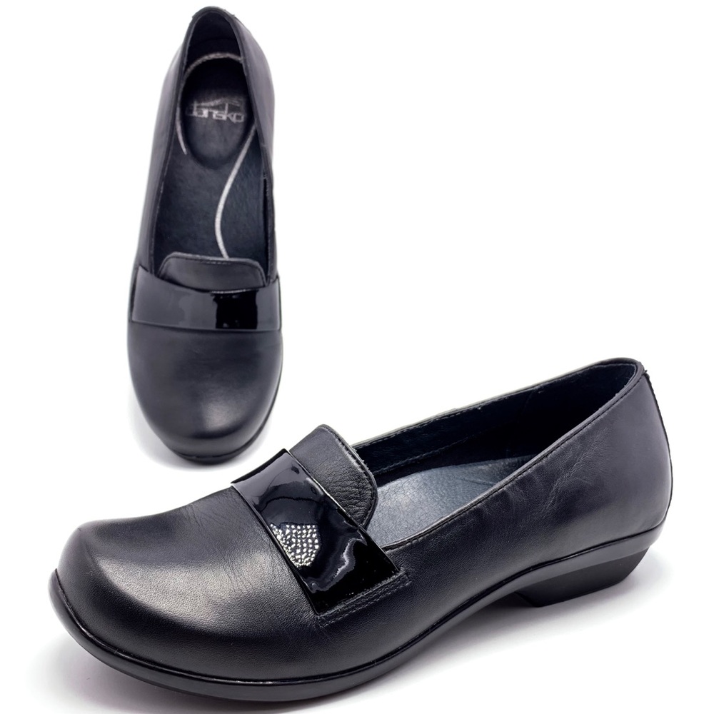 Dansko Oksana 37 6.5-7 Black Leather Loafers